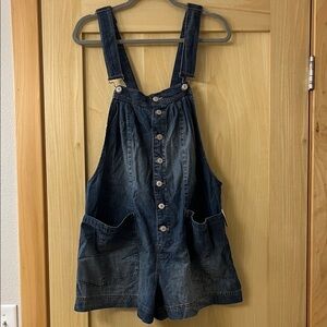 Free People Denim Overall Romper